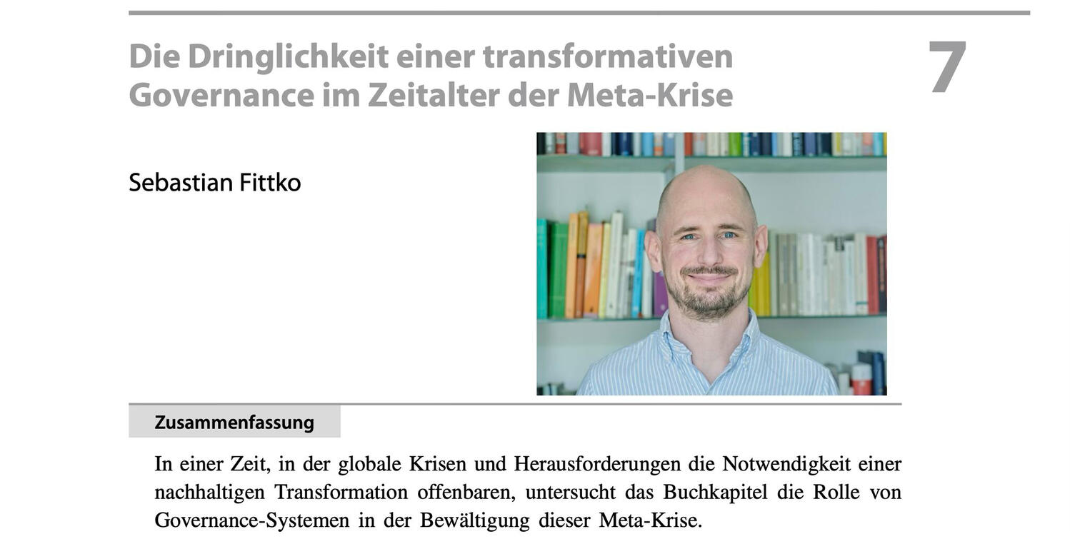 Sebastian Fittko Veröffentlichung Springer und Gabler Sebastian Fittko Veröffentlichung zum Thema Transformative Governance